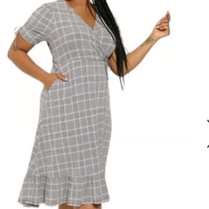 Torrid Plaid Gray Midi Dress